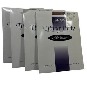 Hanes Fitting Pretty 4 Pair Queensize Size 4-5 Plus Pantyhose P24 Sheer Sandal